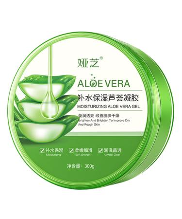 1PC Aloe Vera Gel 300g Natural Aloe Gel Sun Relief Moisturizer Organic Aloe Vera Gel for Face & Body Soft and Soothing Sensitive Skin Hydration