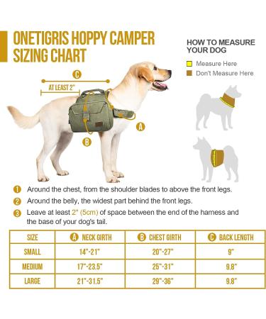 OneTigris Dog Pack Hound Backpack for Medium & Large Dogs | Ranger Green Large - Buy Online on SooperMarket.com