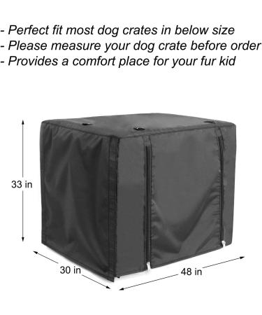 Durable Double Door Dog Crate Cover for Large Pets | Universal Fit for 24-48 inch Wire Crate | Black | 48L x 30W x 33H - Buy Online on SooperMarket.com
