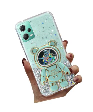 Tivenfezk Nadoli for Xiaomi Redmi Note 12 4g Treisand B r Astronaut Hidden Stand Shell caricature glitter astronaut stand soft silicone bling cell phone case transparent protective cover xiaomi redmi note 12g green