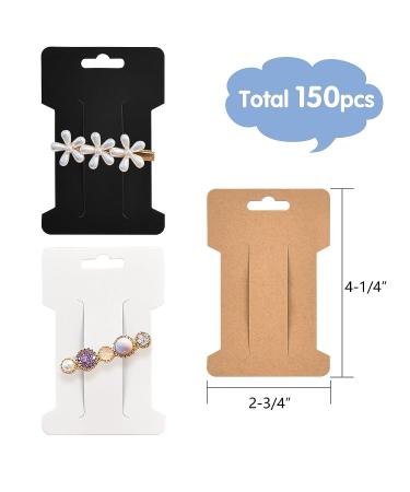 Coopay 150 Piece Hair Clip Display Cards - Multicolor Rectangular Paper Cards for Hair Accessories Organization - 4-1/4 x 2-3/4 Inches - Buy Online on SooperMarket.com