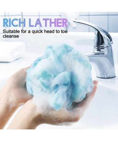 Sunnyray 6 Pcs Back Scrubber & Soft Mesh Loofah Set - Long Wooden Handle, Body Shower Brush, Bath Pouf for Men & Women - Buy Online on SooperMarket.com