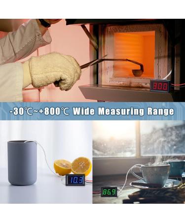 Buy FBBULES Waterproof LED Digital Thermometer -30 to 800 for Aquarium & Fridge | Mini K-Type Temperature Tester DC 12V - Red 48x29x23mm - Buy Online on SooperMarket.com