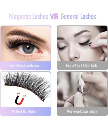 5 Pairs Magnetic Eyelashes & Eyeliner Kit | Upgraded 3D Reusable Lashes | Natural Look | Waterproof Liquid Eyeliner & Applicator - Buy Online on SooperMarket.com