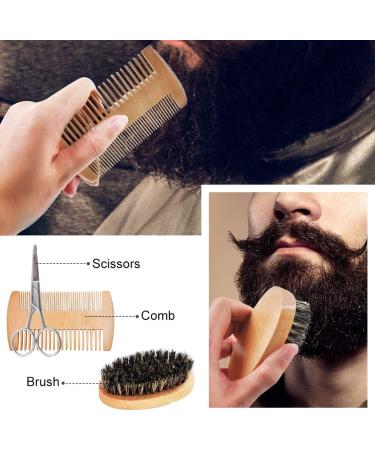 Men's Beard Growth Grooming Kit with Derma Roller - Ideal Birthday & Christmas Gift Set for Him with Beard Oil, Wash, Balm, Comb, and Brush - Buy Online on SooperMarket.com