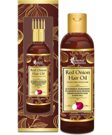 Oriental Botanics Red Onion Hair Oil with Comb Applicator 200ml - With 30 Oils & Extracts for Stronger Growth Control Hair Fall - Buy Online on SooperMarket.com