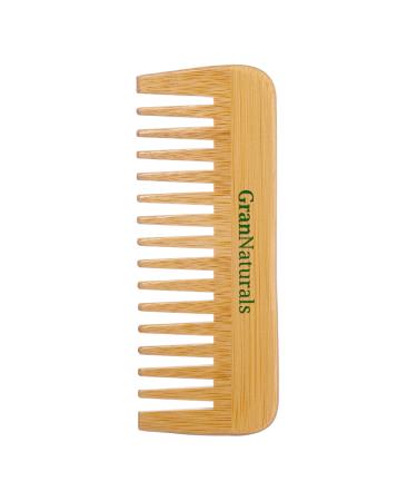 GranNaturals Wide Tooth Wooden Comb - Natural Wood Detangler for Wet or Dry Hair - Prevents Tangle & Static - Styling & Detangling Tool for Straight, Curly, Wavy, Thick Hair