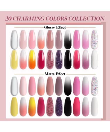 Saviland Poly Gel Nail Set - 20 Colors Builder Extension Gel for French Manicure - Professional Nail Salon Quality - Home DIY Kit - White, Pink, Nudes - Buy Online on SooperMarket.com