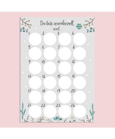 Nastami Scratch-Off Advent Calendar A3 - You Are Wonderful Christmas Countdown Calendar for Festive Fun - Buy Online on SooperMarket.com