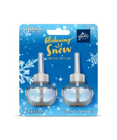 Glade Holiday Plugin Scented Oil Refill Glistening Snow 2 Refills Infused with Essential Oils Holiday Limited Collection