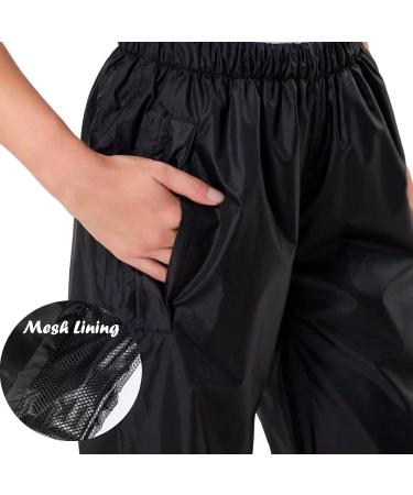 AXESQUIN Men's Waterproof Rain Pants - Lightweight, Packable & Windproof Outdoor Over Pants for Hiking & Fishing | Black, Large - Buy Online on SooperMarket.com
