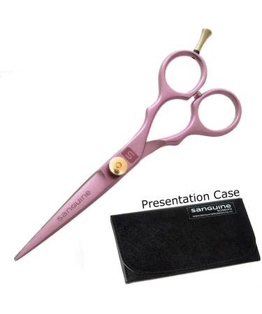 Sanguine Pink Hair Scissors Hairdressing Scissors for All Types of Hair - Presentation Case - Suitable for Professional and Personal use