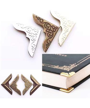 Book Corner Protector Metal Corner Cover for Scrapbook Album Menu Folder Include 50PCS Gold  50PCS Silver and 50PCS Bronze (150PCS) - Buy Online on SooperMarket.com