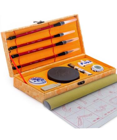 Teagas Chinese Calligraphy Brush Water Writing/Painting Sumi Set(12 Items)