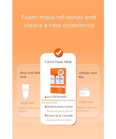 Carrot Bubble Face Mask - Deep Cleansing & Blackhead Removal (12 Pcs) - Buy Online on SooperMarket.com