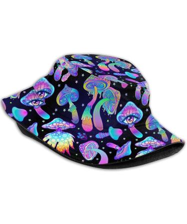 Packable Mushrooms Bucket Hat for Summer Beach - Sun Protection Fisherman Cap - Buy Online on SooperMarket.com