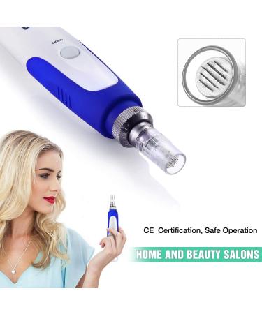 INCELLICE Derma Pen Hair Professional Microneedling Pen for Hair Beard Growth with 2 Replacement Cartridges 5 Speeds Blue Auto Dermapen - Buy Online on SooperMarket.com