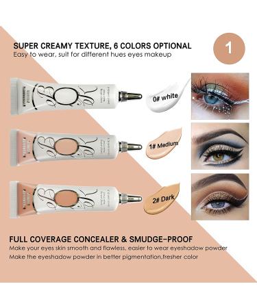 LOKFAR 2 Pack Matte Eyeshadow Primer for Oily Lids - White Eyeshadow Base for Long Lasting & Crease-free Eye Makeup - Waterproof & Smudge-proof Formula - Set A (0# White) - Buy Online on SooperMarket.com