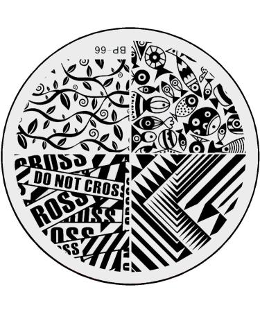 STAMPING STENCIL # BP-66 "Do not cross" tendrils fish pattern
