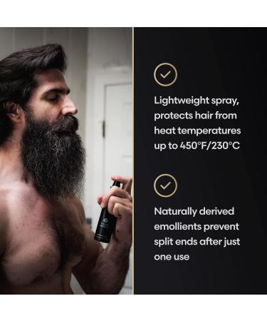 Viking Shield Heat Protectant Spray for Men | Argan Oil Thermal Protector for Beard & Hair | 450 F Protection - 4 Fl Oz - Buy Online on SooperMarket.com
