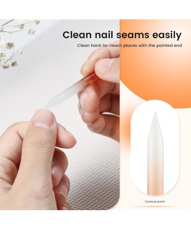 Bezox Premium Glass Nail Shaver - 2-Piece Manicure Set for Perfect Nails & Skin Care - Dual-Ended Manicity Stick - Buy Online on SooperMarket.com