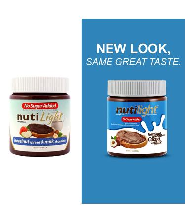 Nutilight Sugar-Free Hazelnut Spread & Milk Chocolate - Keto, Diabetic, Vegan, Kosher - 100% Natural, Cholesterol-Free - 11 oz - Buy Online on SooperMarket.com