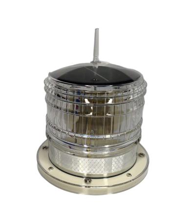 Steady-ON or Flashing 2NM IP67 Solar LED Marina Dock Barge Boat Safety Beacon Light - Cool White LED