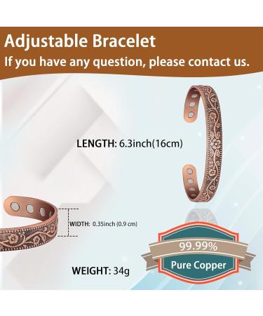 EnerCoppeX Copper Magnetic Bracelet for Women - Detox Jewelry with 3500 Gauss Magnet (CPB-0005AB) - Buy Online on SooperMarket.com