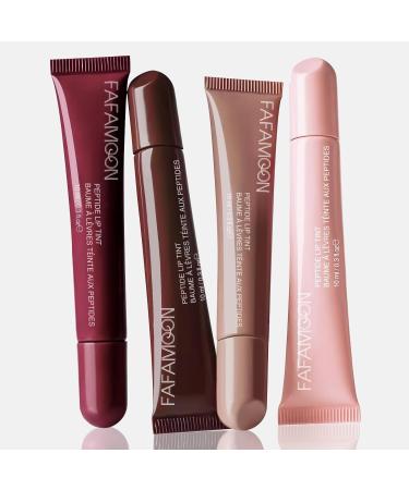 Buy 4 Colors Peptide Lip Tint Set - Hydrating Sheer Lip Gloss & High Shine Tinted Balm for Dry Lips - Buy Online on SooperMarket.com