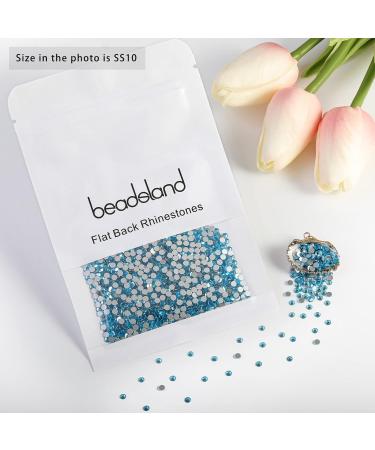 Beadsland 1440 Piece Aquamarine Flat Back Rhinestones - SS10 Nail Crystals for Stunning Nail Art - Buy Online on SooperMarket.com