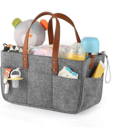 Harilla Baby Wrap Bag Stylish & Spacious Felt Organizer for Baby Products | Reusable Dark Gray Handbag & Weekend Bag - Buy Online on SooperMarket.com