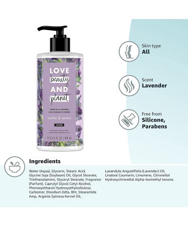 Love Beauty and Planet Soothe & Serene Body Lotion - Argan Oil & Lavender 13.5 fl oz - Buy Online on SooperMarket.com
