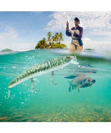 TRUSCEND Electronic Twitching Jerkbait LED Robotic Minnow Fishing Lure - USB Rechargeable - Slow Sinking Bass Lures - BlueGreen - Ideal for Freshwater, Saltwater, Ice, and Night Fishing - Buy Online on SooperMarket.com