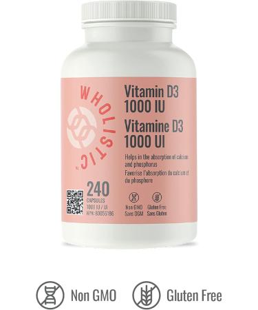 Wholistic Vitamin D3 1000IU 240 caps - Buy Online on SooperMarket.com