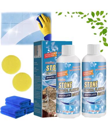 Stone Stain Remover Cleaner stone crystal plating agent Marble Cleaner Stain Remover Marble Stone Cleaner Polishes Effective Removal of Oxidation Rust Stains (2PC)