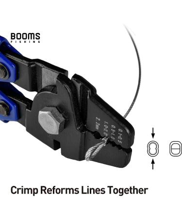 Booms Fishing CP1 Crimping Pliers | High Carbon Steel 10 inch Crimper Tool with 140pcs Sleeves for Wire Rope Leaders | Blue Ergonomic Handle - Buy Online on SooperMarket.com