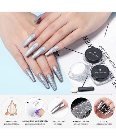 Chrome Powder Manicure Nail Art Decoration Set - BORN PRETTY Metallic Mirror Holographic Pigment - Buy Online on SooperMarket.com