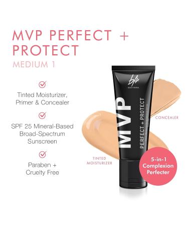 Beauty For Real MVP Tinted Moisturizer & Concealer Medium 1 SPF 25 Sunscreen - Primer, Anti-Aging Hydration & Coverage - 1.5 fl oz - Buy Online on SooperMarket.com