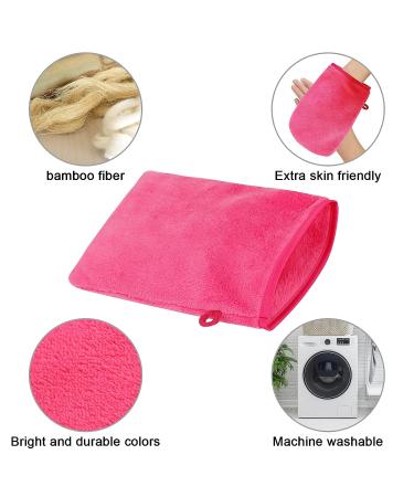 HOGARY 10 PCS Microfiber Body Wash Mitts - Soft Flannel Face Mitten & Bath Spa Cloth - Reusable Makeup Remover Gloves - European Style Wash Cloth (6.8 inch) - 5 Colors - Buy Online on SooperMarket.com