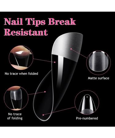 240pcs Short Almond & Square INPING Soft Gel Full Cover Nail Tips - French Acrylic Fake Nails for Manicure Salons - Pre-Shaped Mix Artificial Clear Gel Extensions with Box - Buy Online on SooperMarket.com