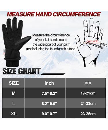 LECEVOCY Winter Warm Thermal Snow Gloves - Waterproof, Windproof, Touchscreen Ski Gloves for Cold Weather -30, Ideal for Work, Hiking, Running, Cycling, Riding, and Outdoor Activities - Men & Women (Black, Medium) - Buy Online on SooperMarket.com