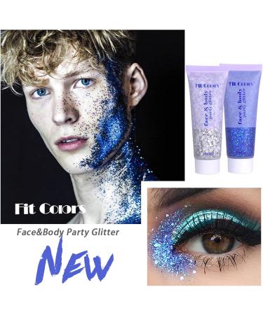 AKARY White Mermaid Scale Glitter Gel - Long-Lasting Holographic Chunky Glitter for Body, Hair, Face, Nails, Eyes - Fairy Costume Makeup for Women - Buy Online on SooperMarket.com