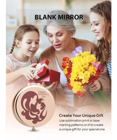 Getinbulk Compact Mirror for Purse - Double-Sided 1X/2X Magnifying Metal Makeup Mirror (Round, Rose Gold) - Buy Online on SooperMarket.com