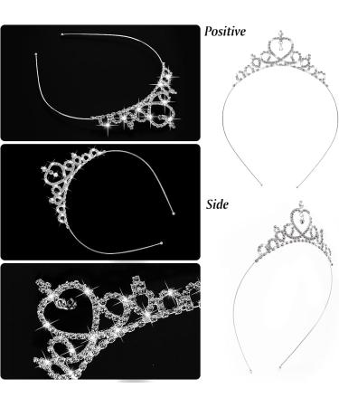 WLLHYF Silver Princess Crown Crystal Sash Tiara Rhinestone Headband Hair Accessories for Birthday Christmas Decoration Women Girls Bridal Wedding Hair Bands Jewellery Baroque - Buy Online on SooperMarket.com