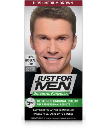 JUST FOR MEN Hair Color Medium Brown 35 - Long-Lasting Grey Coverage for Men | International Shipping Available - Buy Online on SooperMarket.com