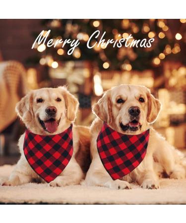 GOYOSWA 2 Pack Christmas Dog Bandanas for Large Dogs Buffalo Plaid Dog Bandana Triangle Scarf Christmas Dog Cosumes for Small Medium Large Extra Large Dogs (Red Plaid Large) Red Plaid Large - Buy Online on SooperMarket.com