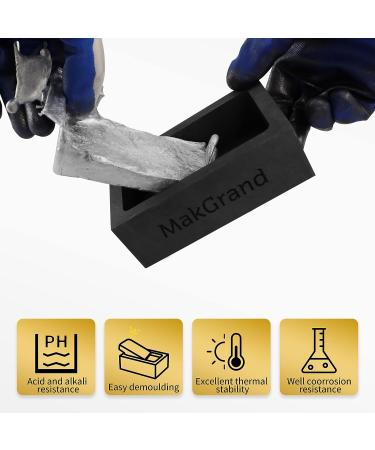 MakGrand 2Kg Graphite Ingot Mold for Melting Aluminum Copper Silver Gold 7 Capacity Options | Smelting Tool for Refining and Recycling Metal - Buy Online on SooperMarket.com