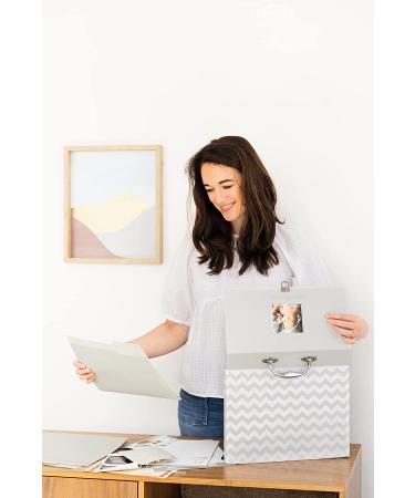 Pearhead Baby Document Organizer Briefcase - Gray Chevron | Perfect Gift for New Parents | Baby Shower Registry Essential - 1 Count - Buy Online on SooperMarket.com