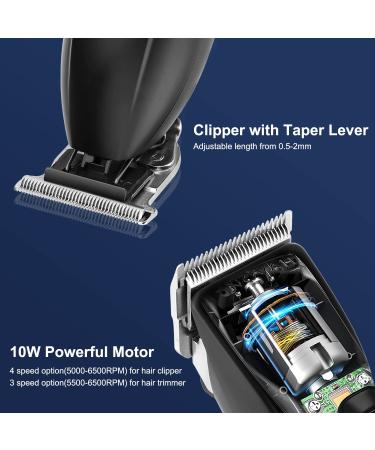 Suttik Professional Hair Clippers & Trimmers Combo Set for Men - Cordless T-Blade Beard Trimmer & Barber Clippers Kit - Black - Buy Online on SooperMarket.com