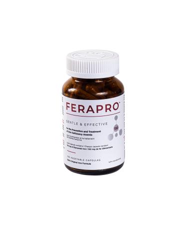 FERAPRO 150MG 100 CAPS | Vegan Iron Supplement | With Vitamin C 350mg Methylcobalamin 1000mcg 5-MTHF 80mcg and Glycine 100mg